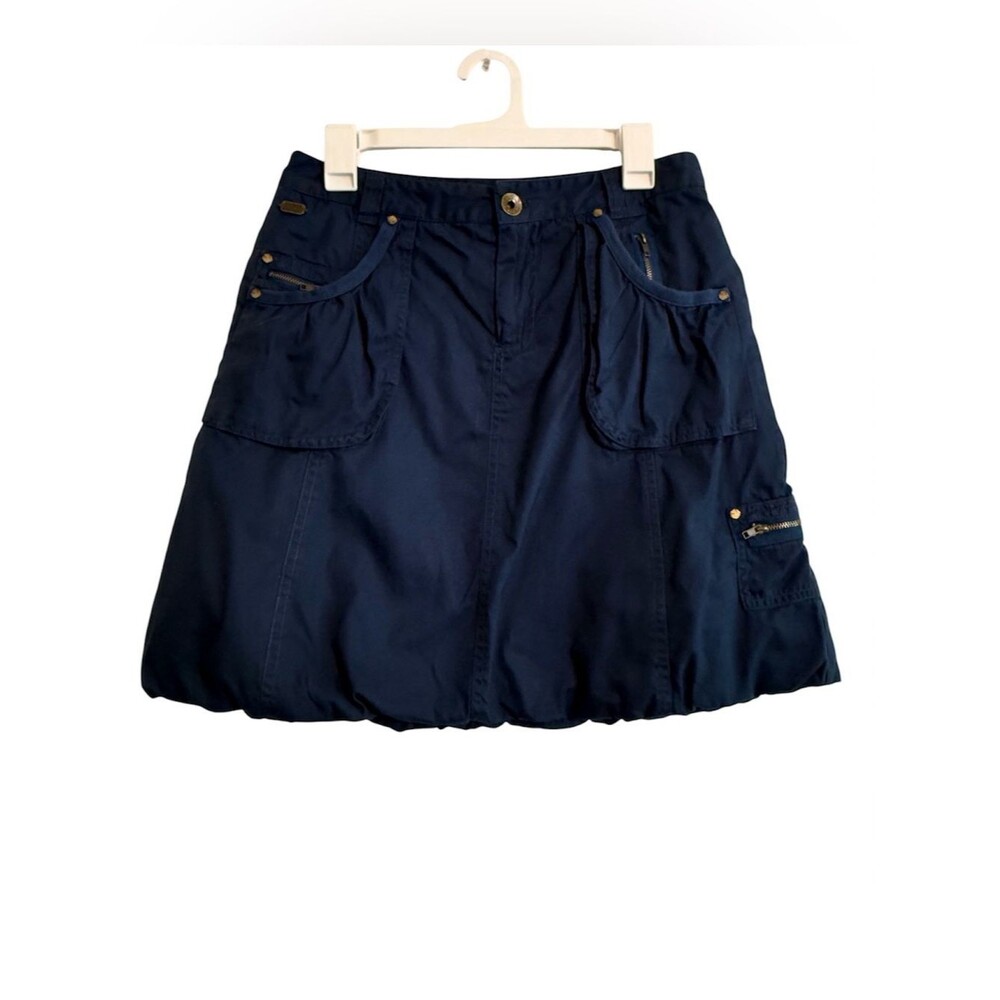 Patrick Robinson x Target Navy Utility Pocket A-Line Bubble Hem Skirt Size 9